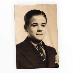 Young Man 1937s Photograph Studio Portrait Lowell Blosser Warsaw Photographer